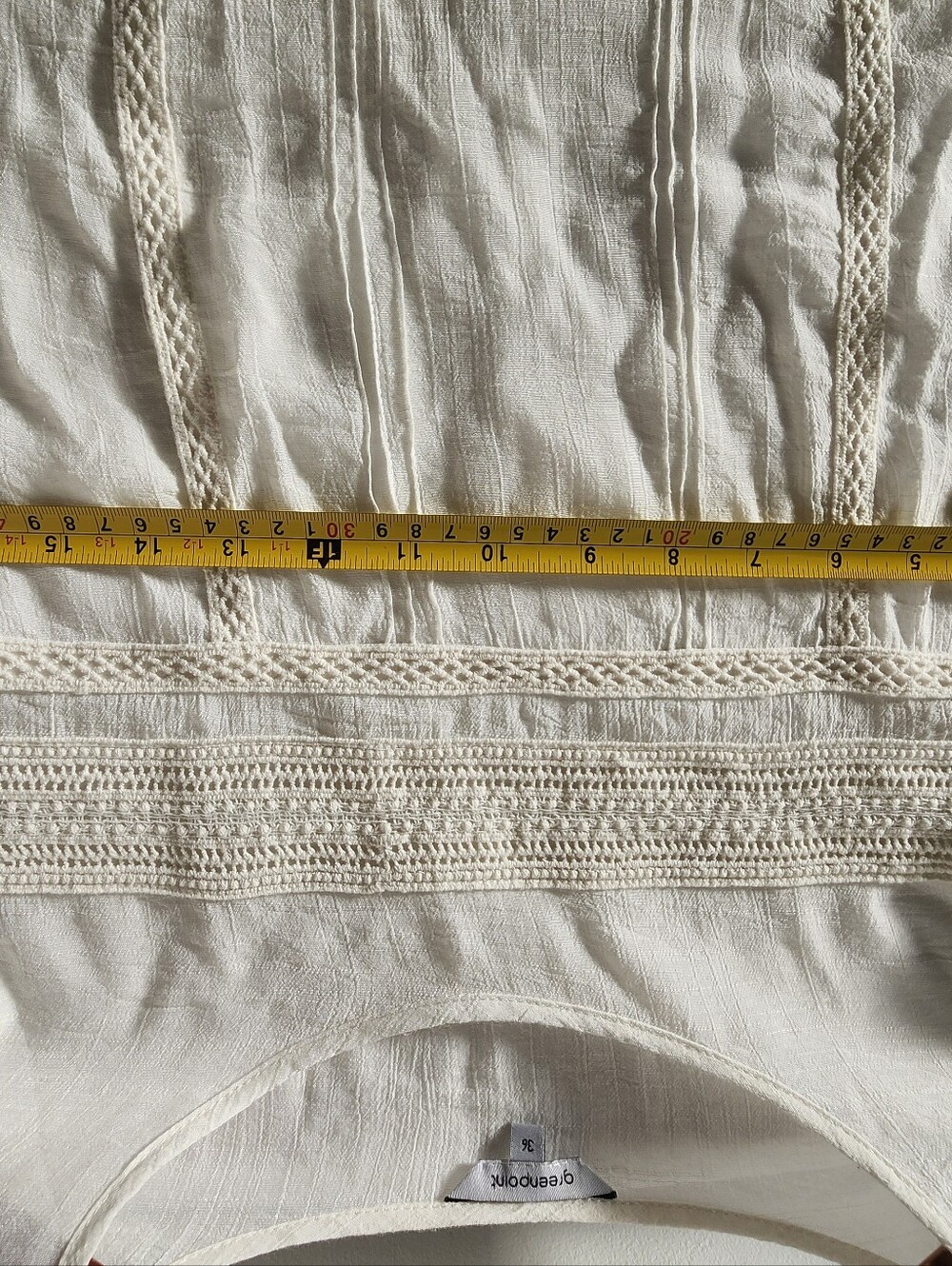(Made In Poland) Cream Boho Blouse - Delicate, Lightweight - EU 36 (Small) - Picture 11 of 11